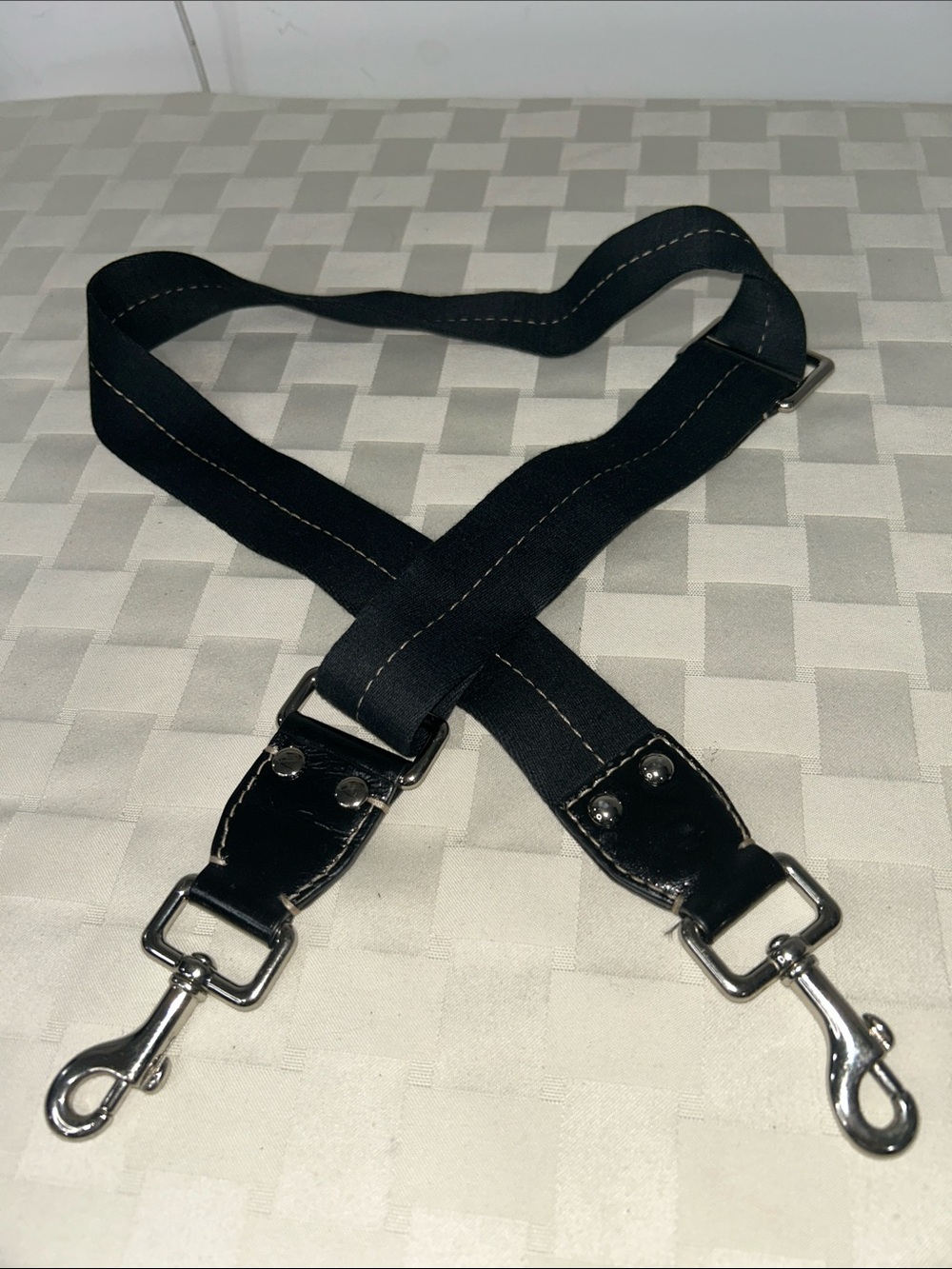 Black Cloth Replacement Bag Strap with Silver Clips